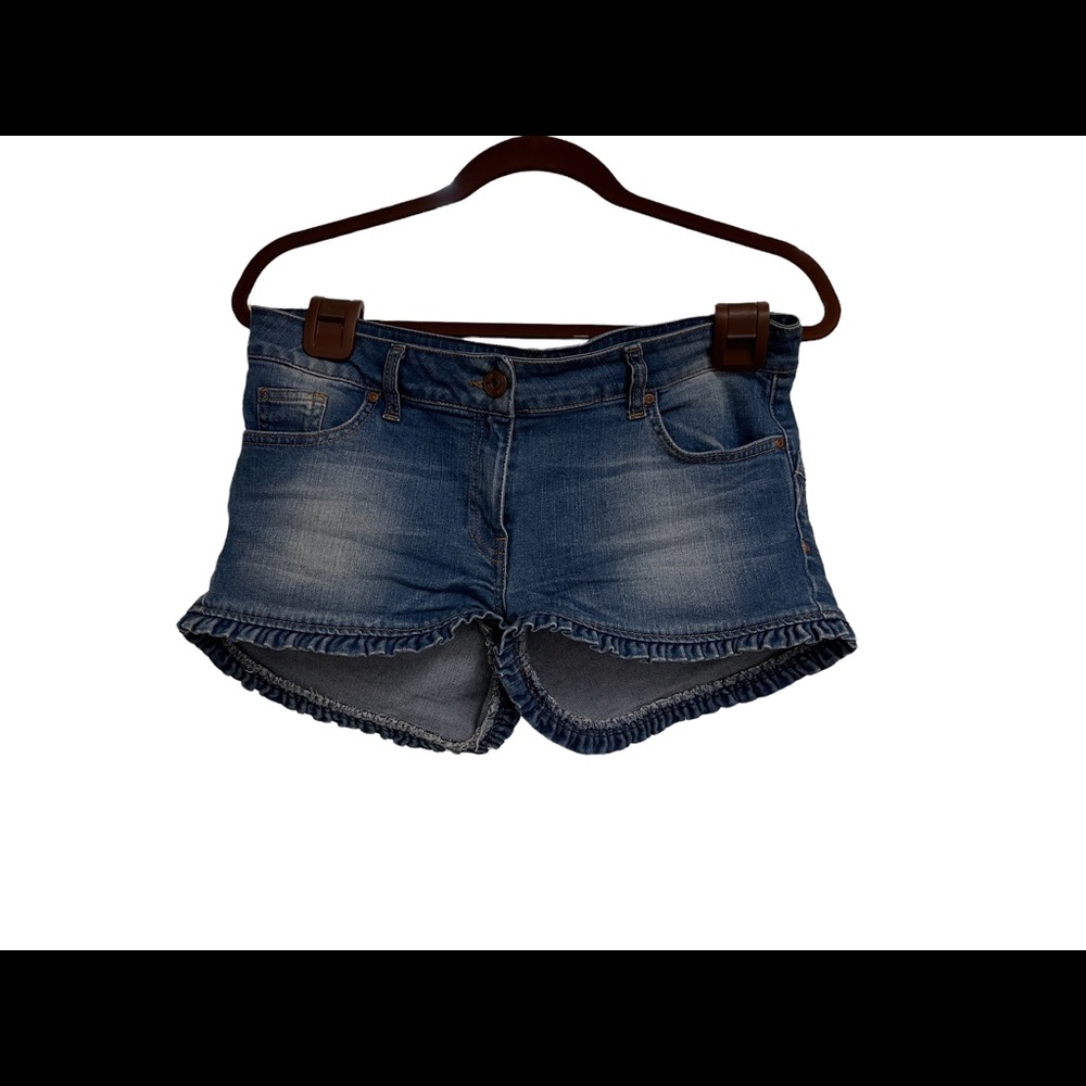 Next Denim Ruffle Trim Shorts - Picture 2 of 7